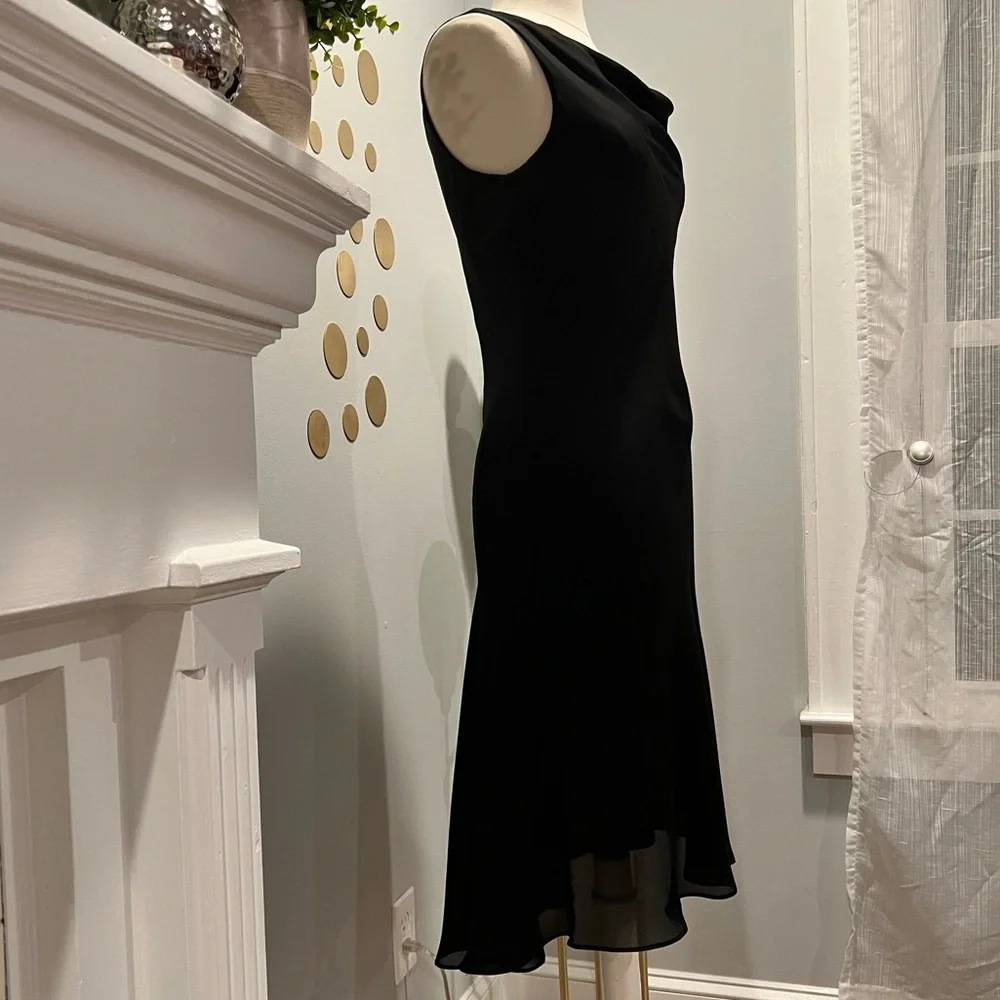 Onyx Nite Draped Neck Cocktail Dress - Picture 3 of 6